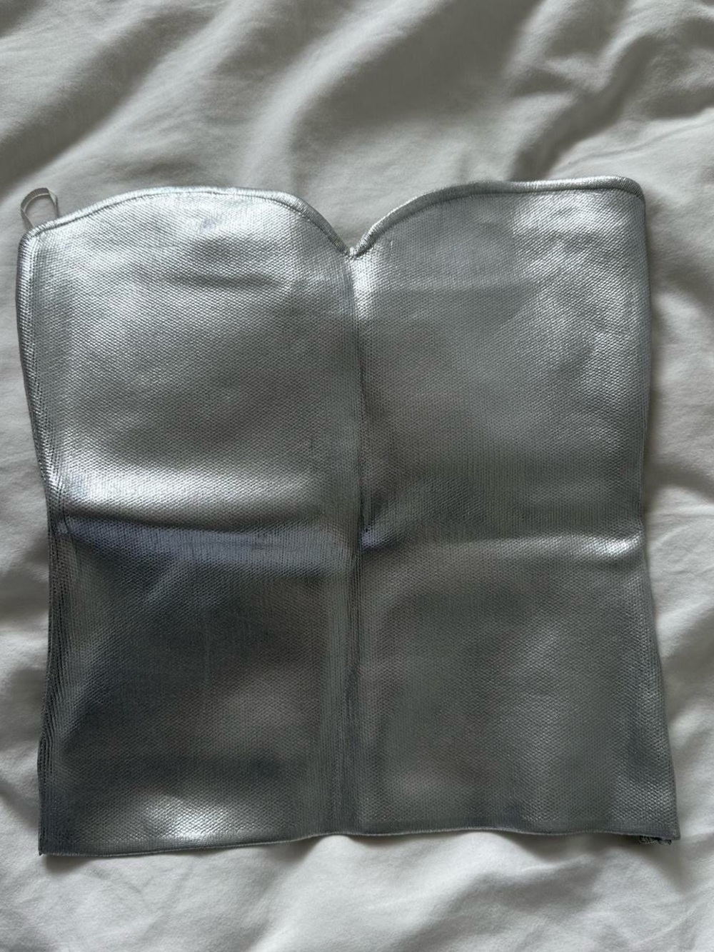 Silver Strapless Bustier Top